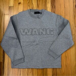 NWT Alexander Wang Embossed Logo Crewneck Sweater - Gray Size L